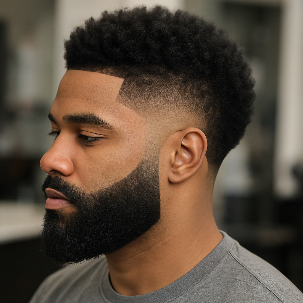 burst fade with beard