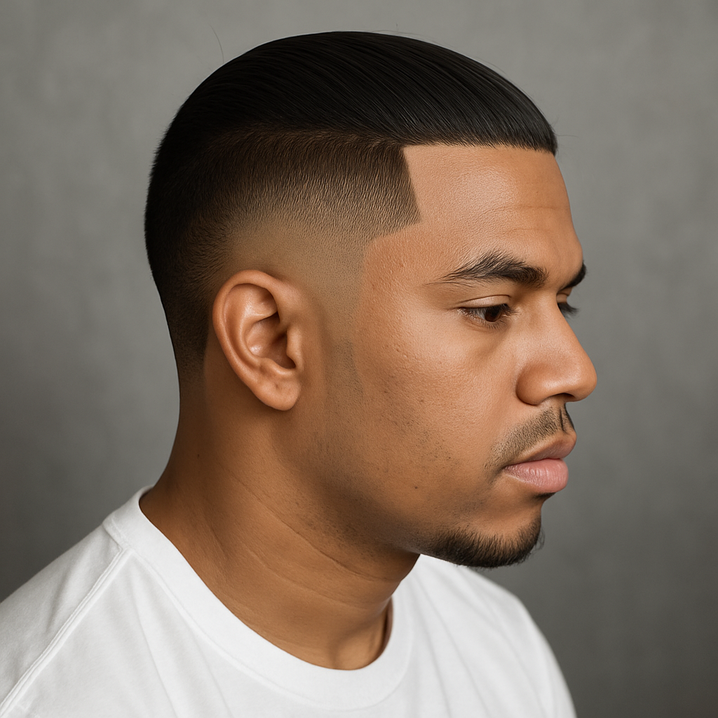 burst fade with straight hair